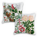 Natalia Dekoratives Samtkissen with festive botanical print