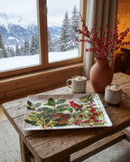 Natalia acrylic tray with digitally printed botanical linen, 37 × 28