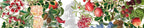 Natalia Pure Linen table runner with festive botanical print, view 2