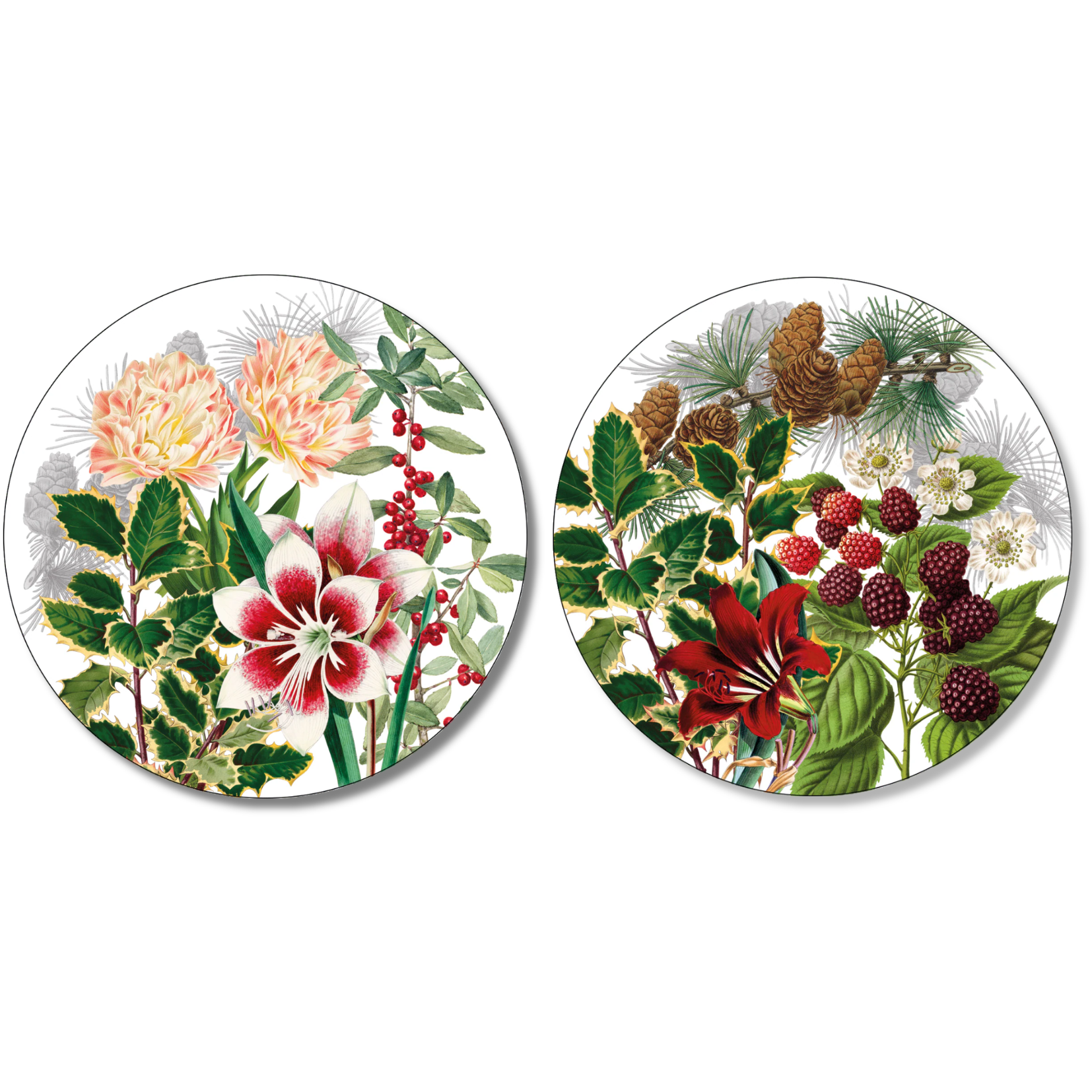 Natalia Set of 2 Wood and Cork Coasters, The Napking home textile