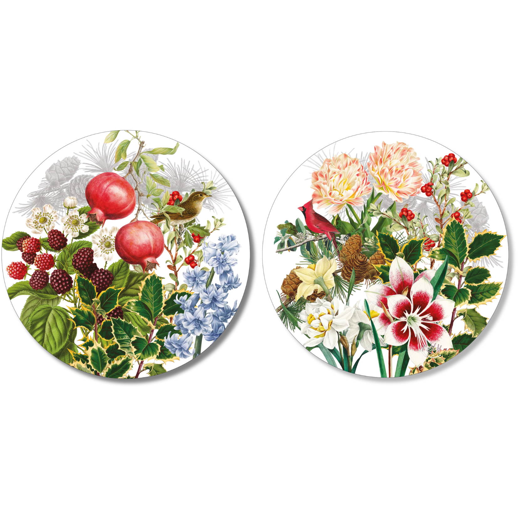 Natalia Set of 2 Round Hardboard and Cork Placemats, The Napking home textile