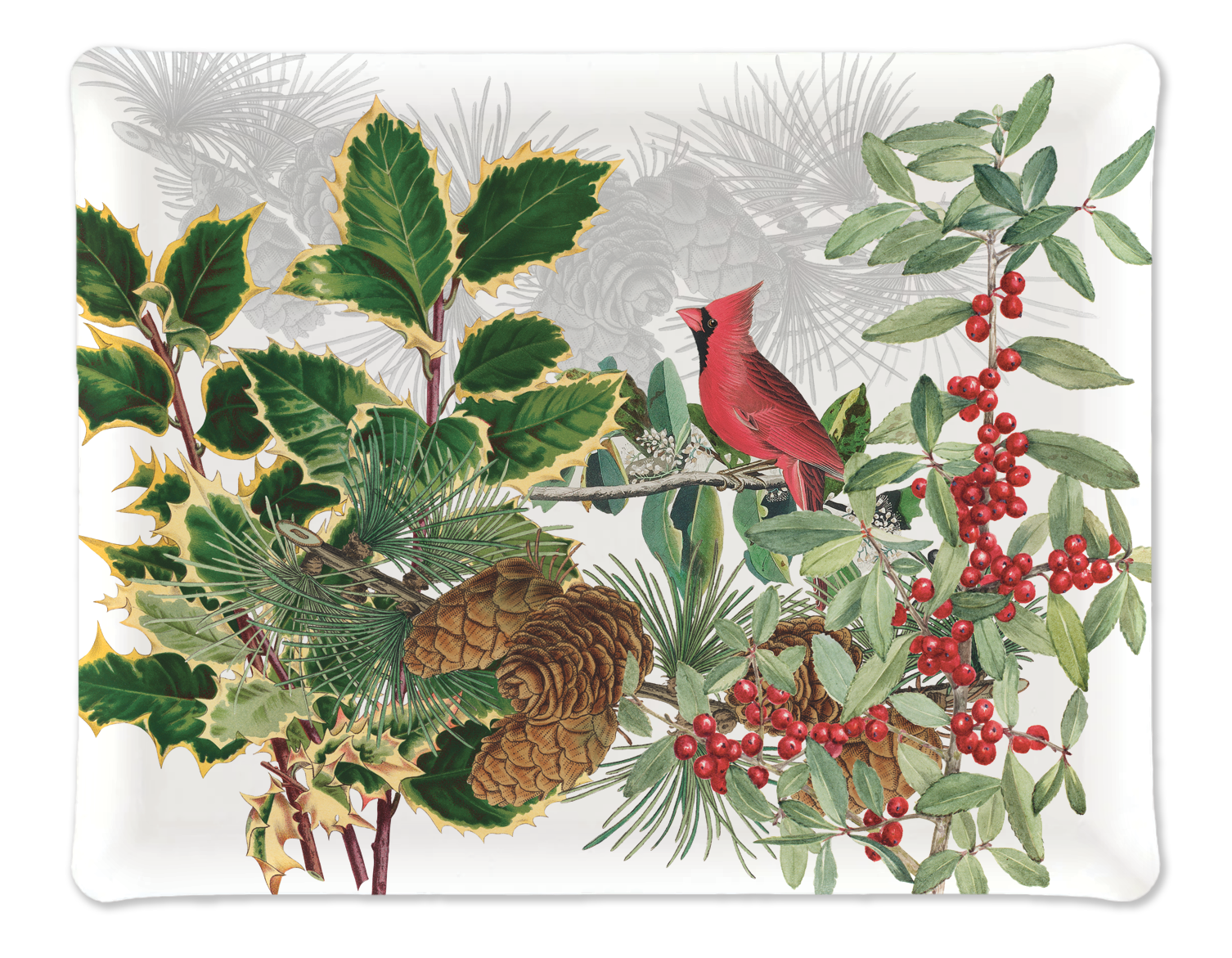 Natalia acrylic tray with digitally printed botanical linen, view 4