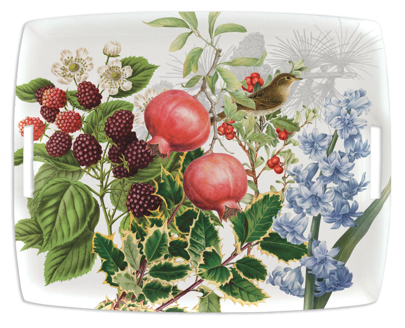 Natalia acrylic tray with digitally printed botanical linen, view 5