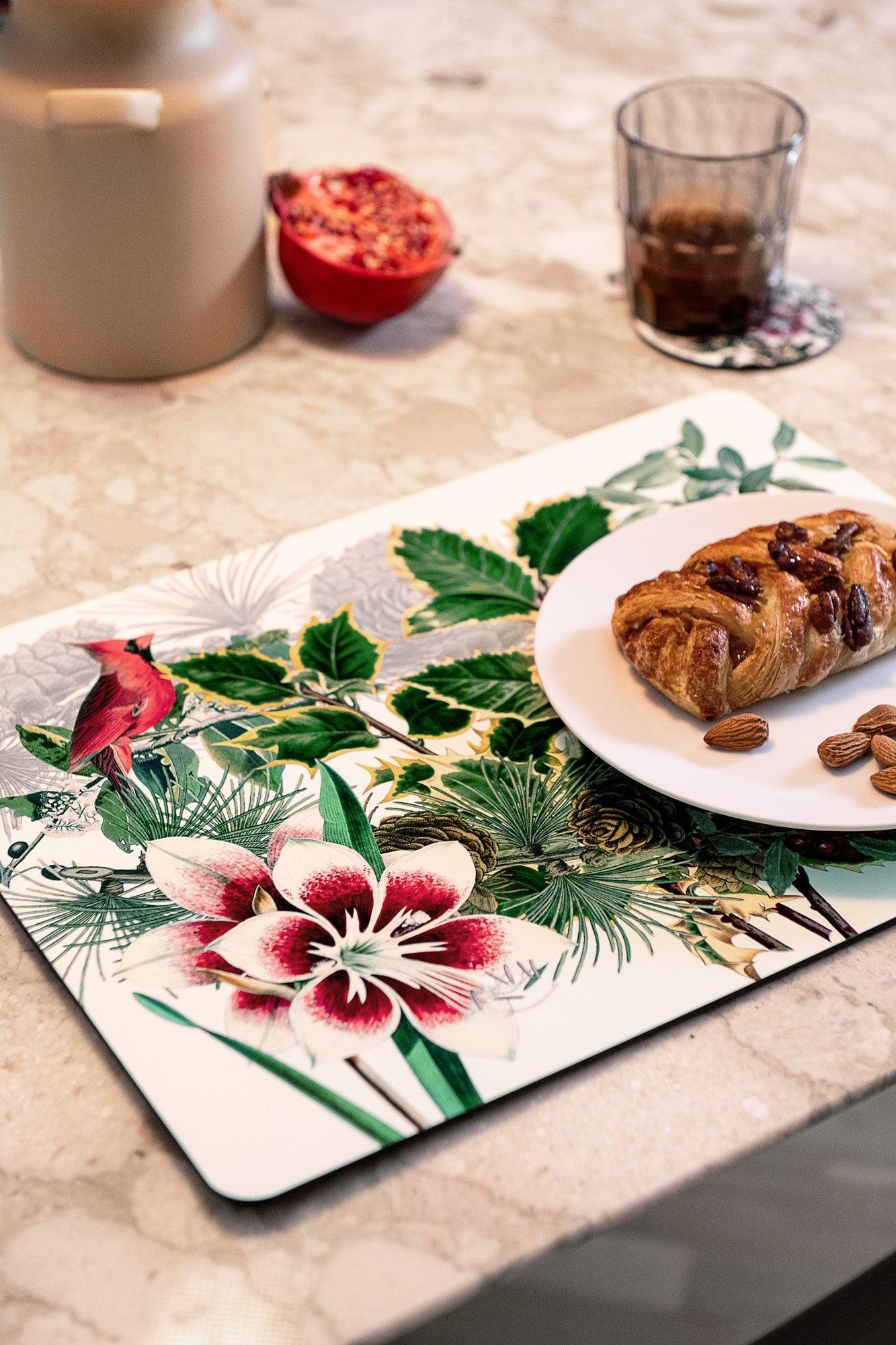 Set of 2 rectangular hardboard placemats «Natalia», 100% Made in Italy - The Napking