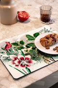 Natalia rectangular hardboard and cork placemats with botanical print