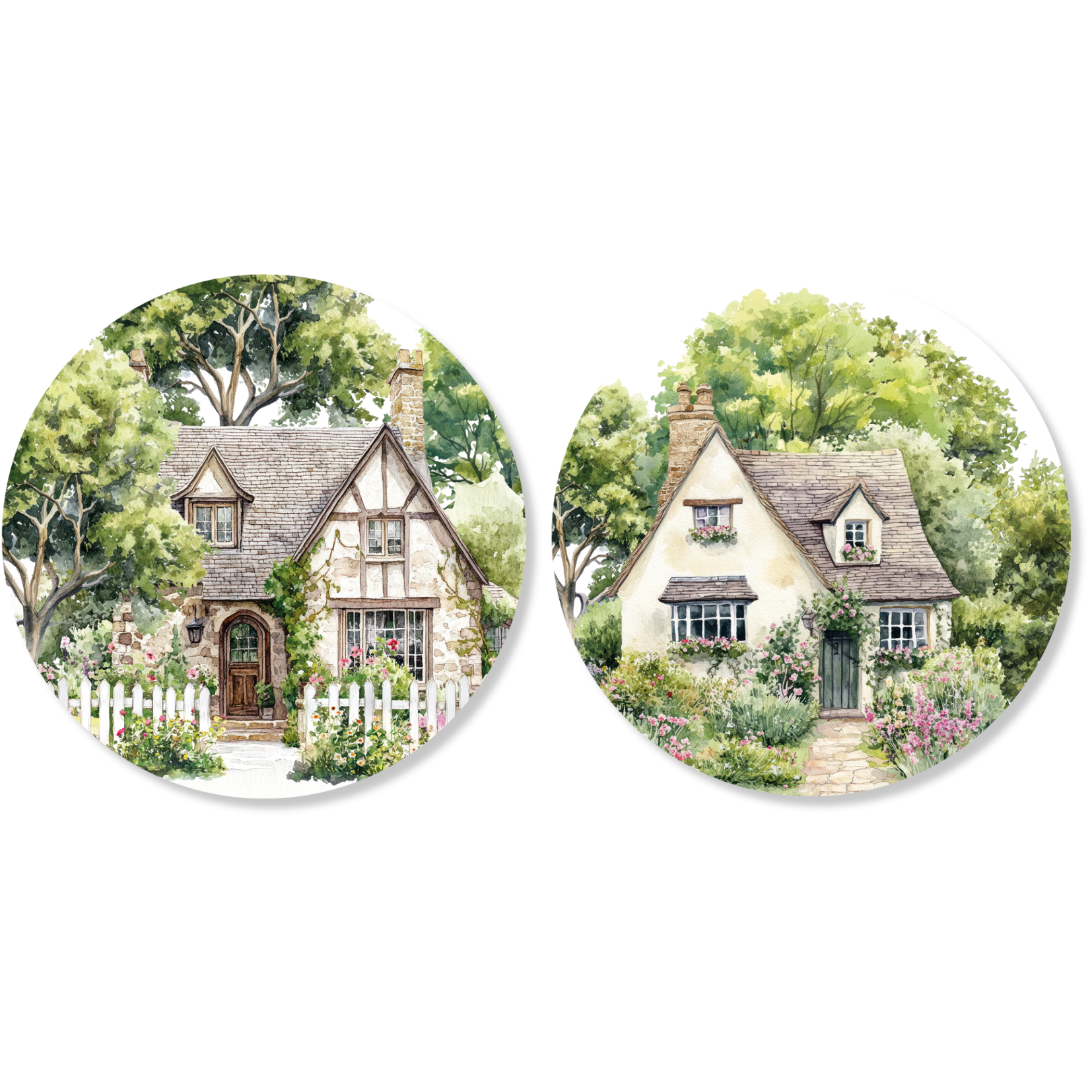 Round Hardboard Placemats Nunny Cottage Set of 2