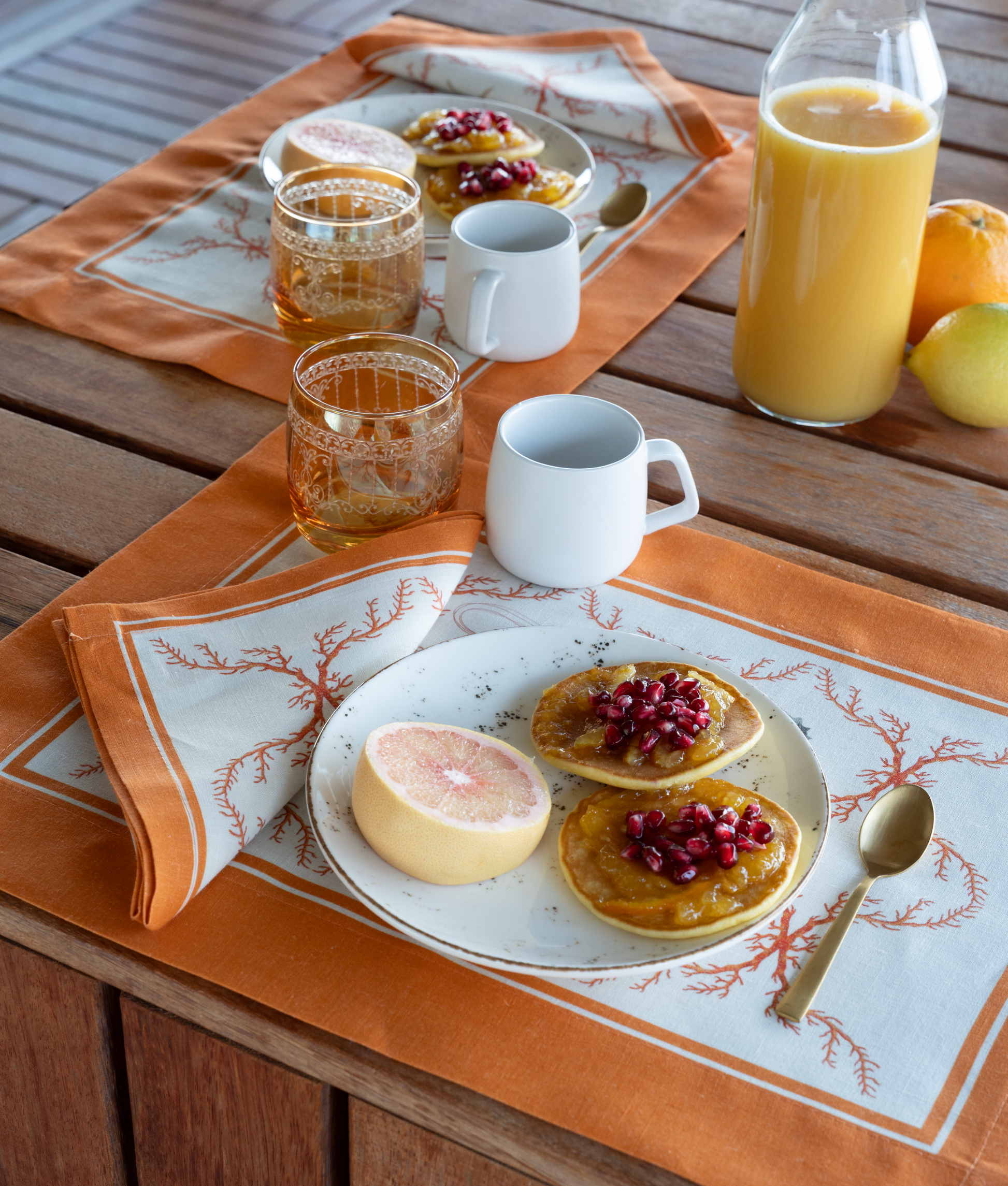 Set of 4 Placemats Oceania Premium quality Linen