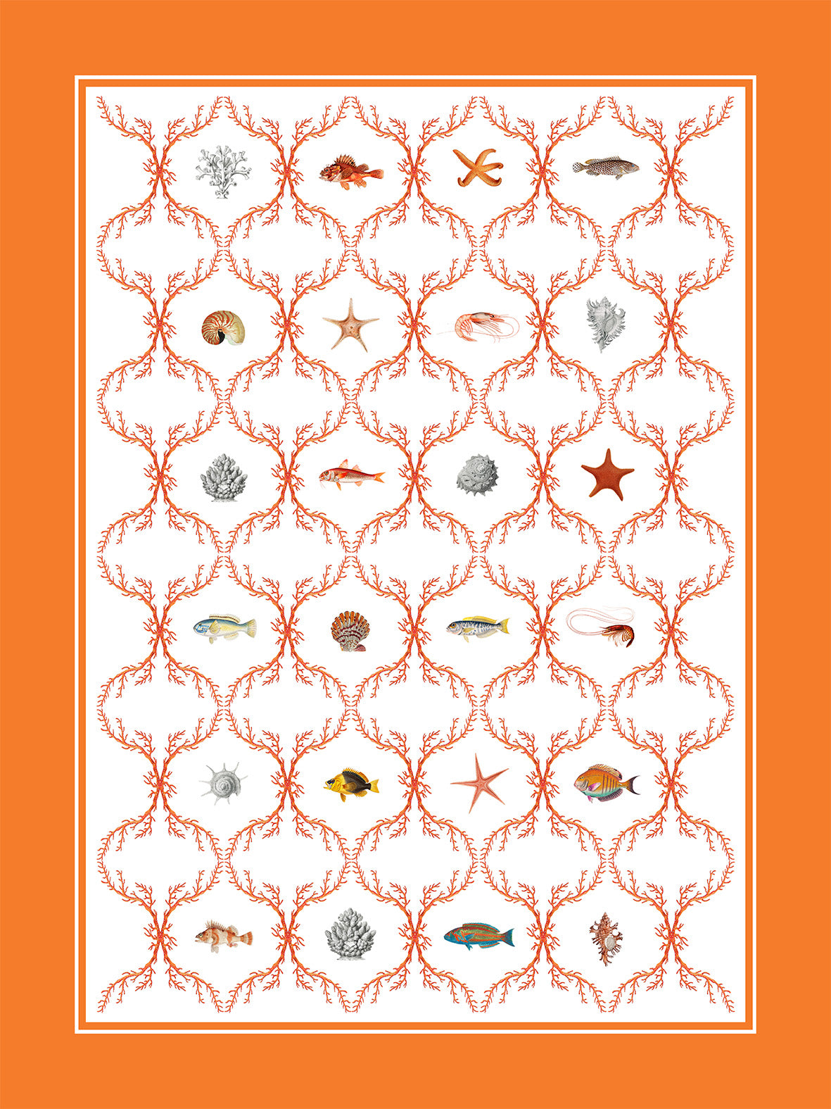 Kitchen Towels Oceania, Premium Quality Linen 100% Made in Italy