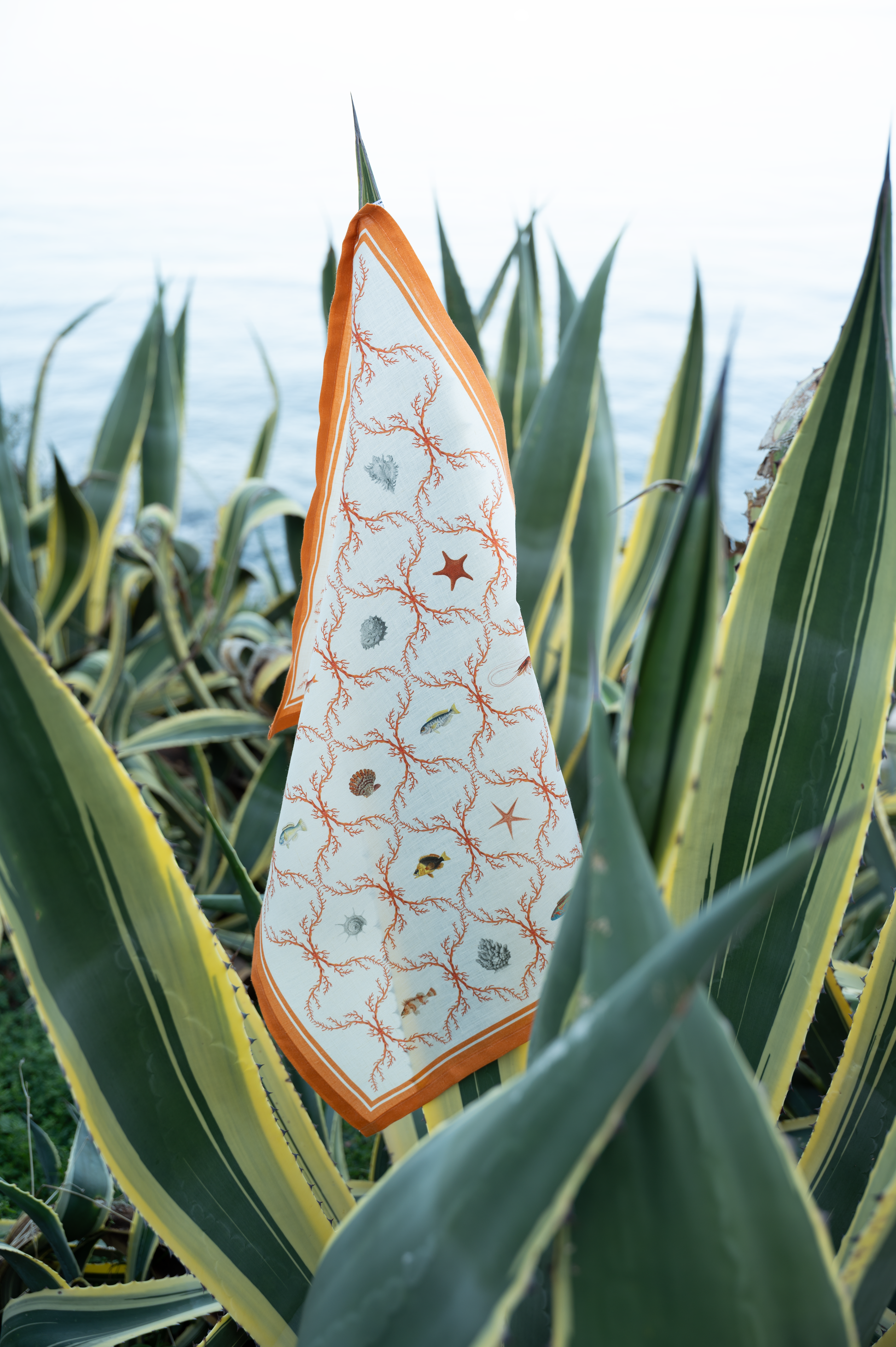 Kitchen Towels Oceania, Premium Quality Linen 100% Made in Italy