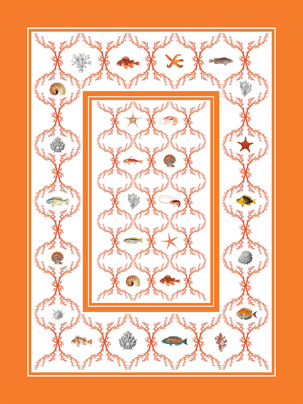 Kitchen Towels Oceania, Premium Quality Linen 100% Made in Italy