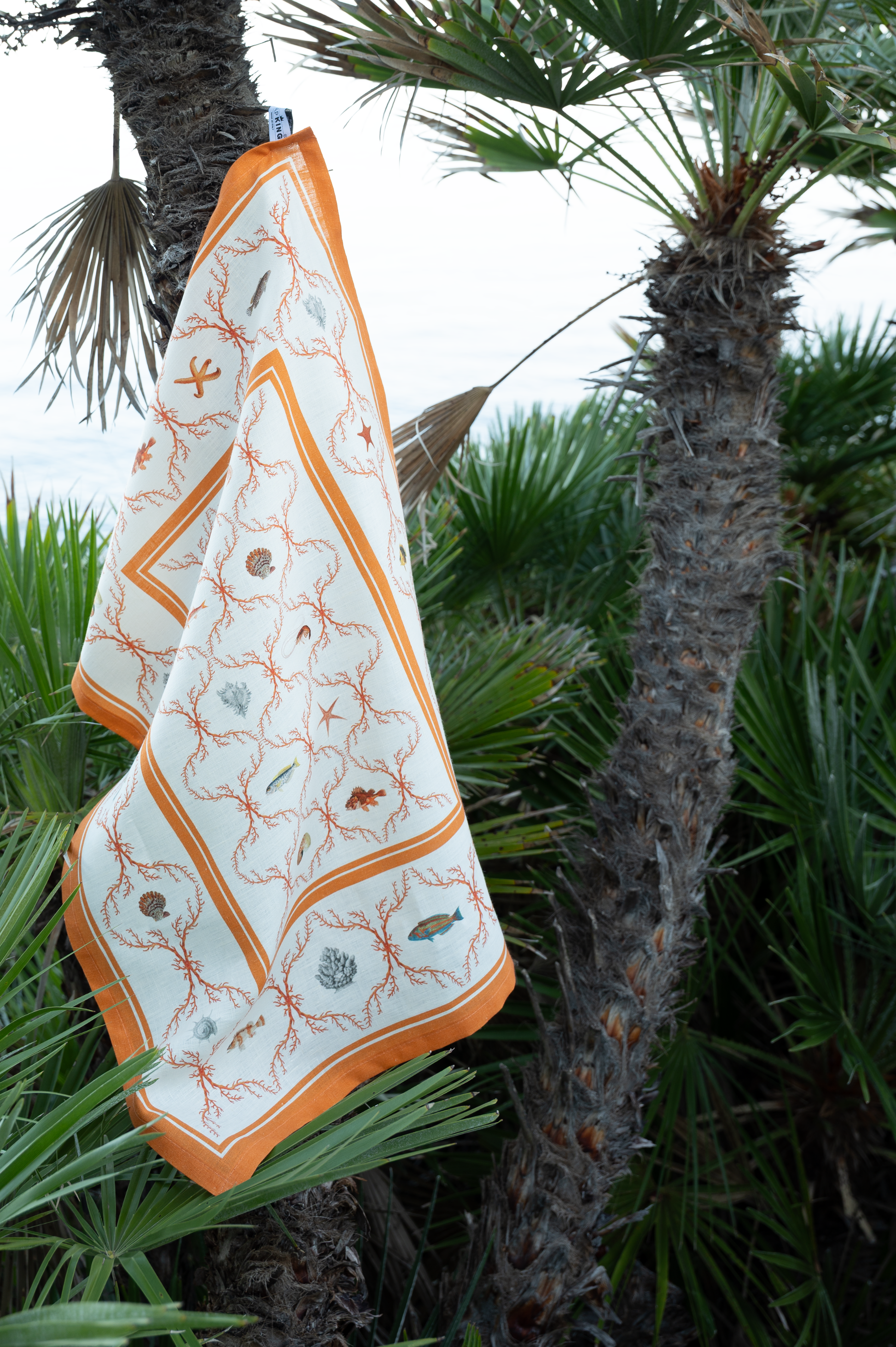 Kitchen Towels Oceania, Premium Quality Linen 100% Made in Italy