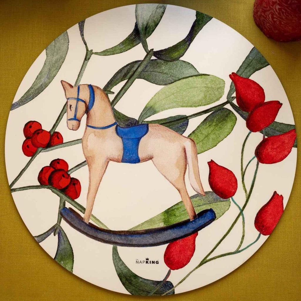 Set of 2 round hardboard placemats «Olof», 100% Made in Italy