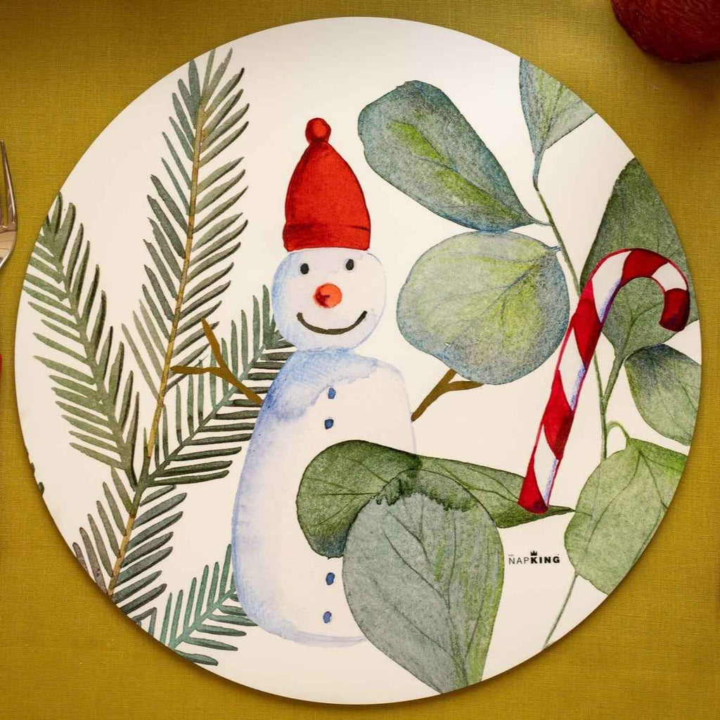 Set of 2 round hardboard placemats «Olof», 100% Made in Italy
