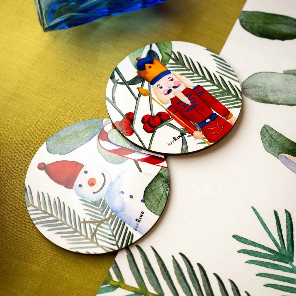 Set of 2 coasters «Olof» wood and cork - 100% Made in Italy