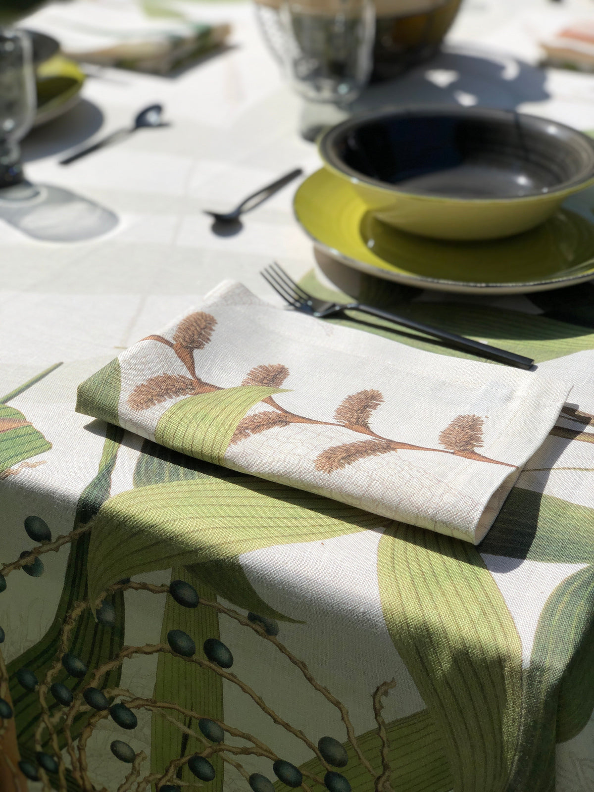 Leinen-Tischdecken Palmier 100% Made in Italy The Napking