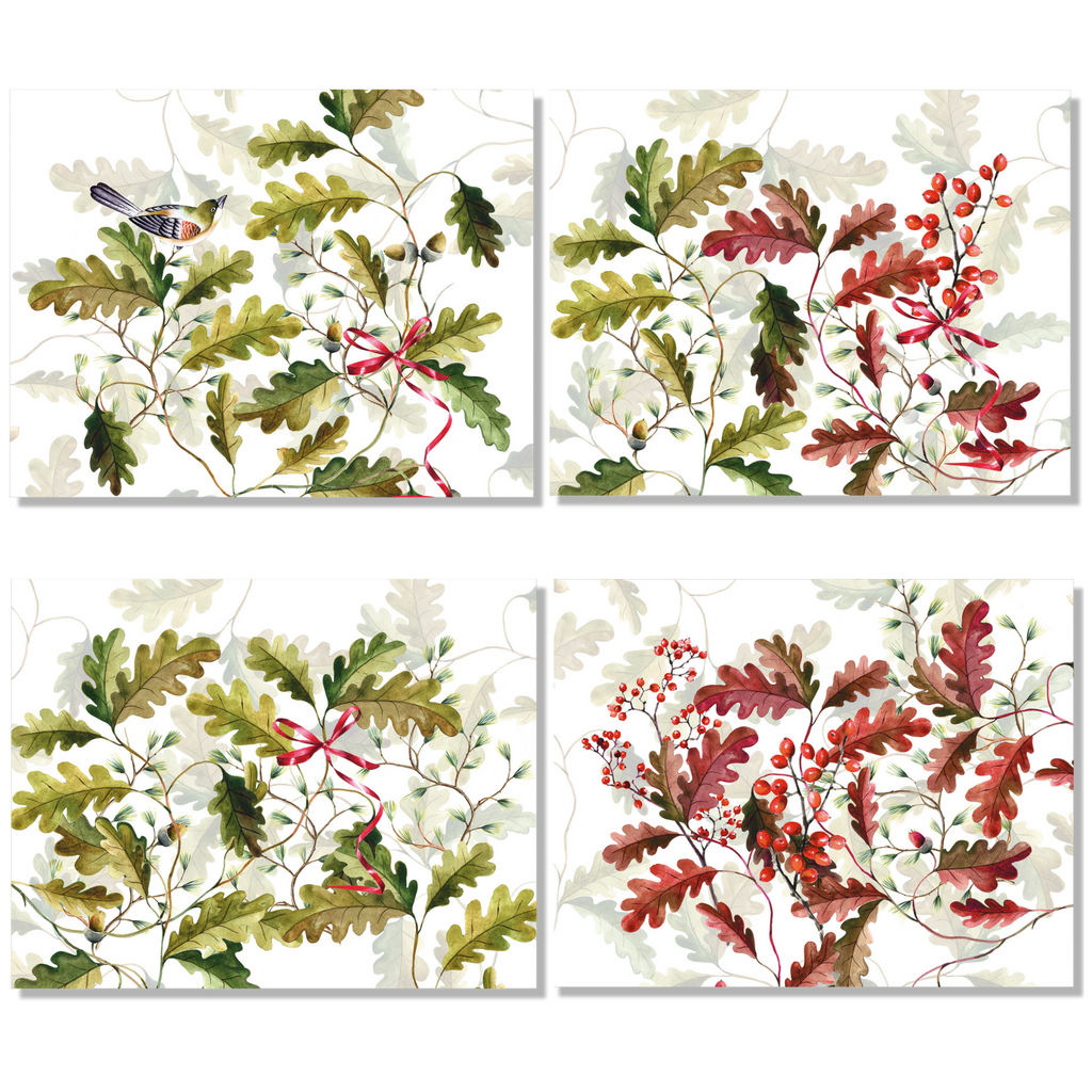 Set of 4 Placemats Premium Linen «Oak» 100% Made in Italy - The Napking