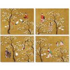 Ukiyo set of four Premium Linen placemats with Japanese-inspired print, view 2