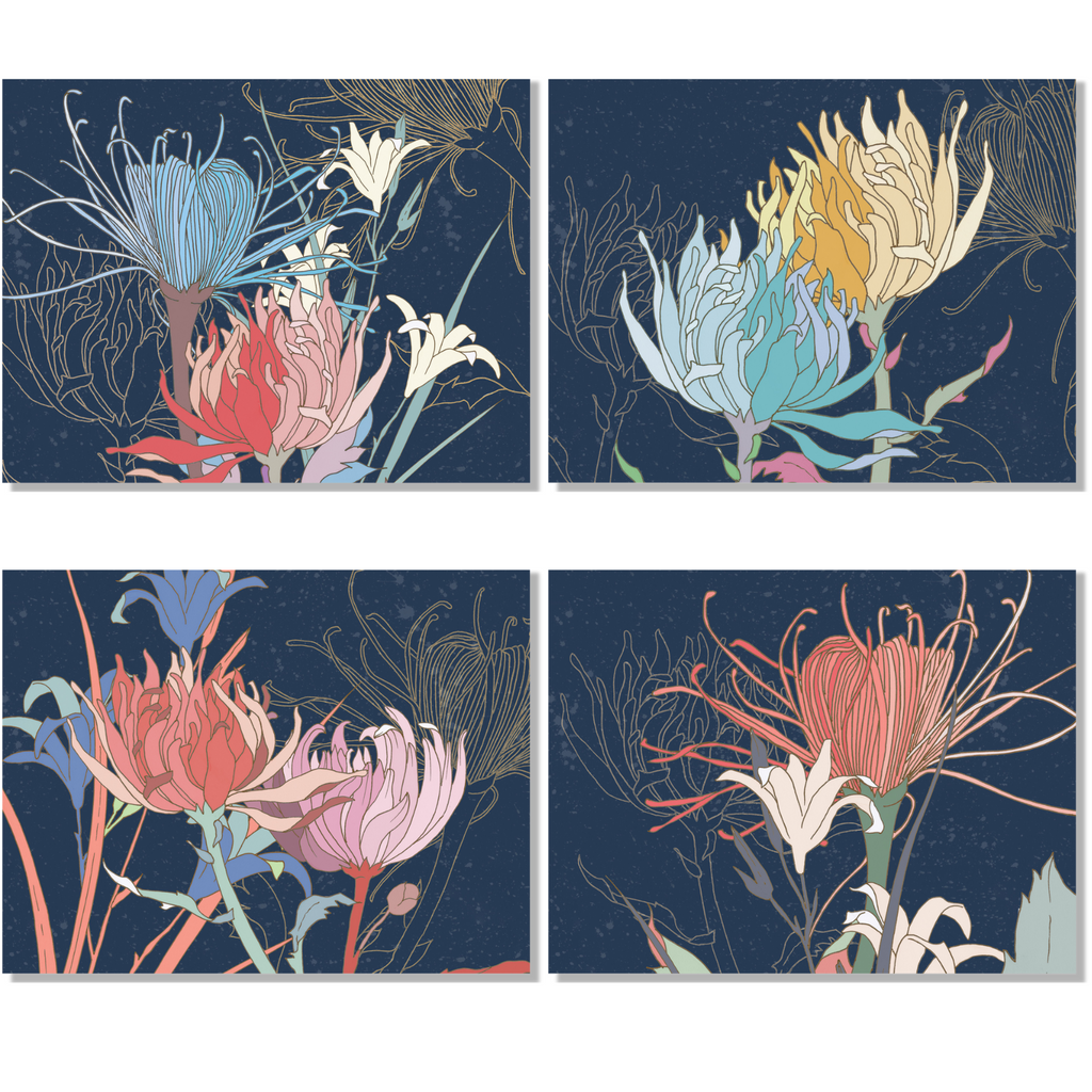 Set of 4 Placemats Premium Linen «Akiko» 100% Made in Italy The Napking