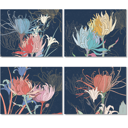 Set de 4 Manteles individuales lino premium «Akiko» 100% Made in Italy The Napking
