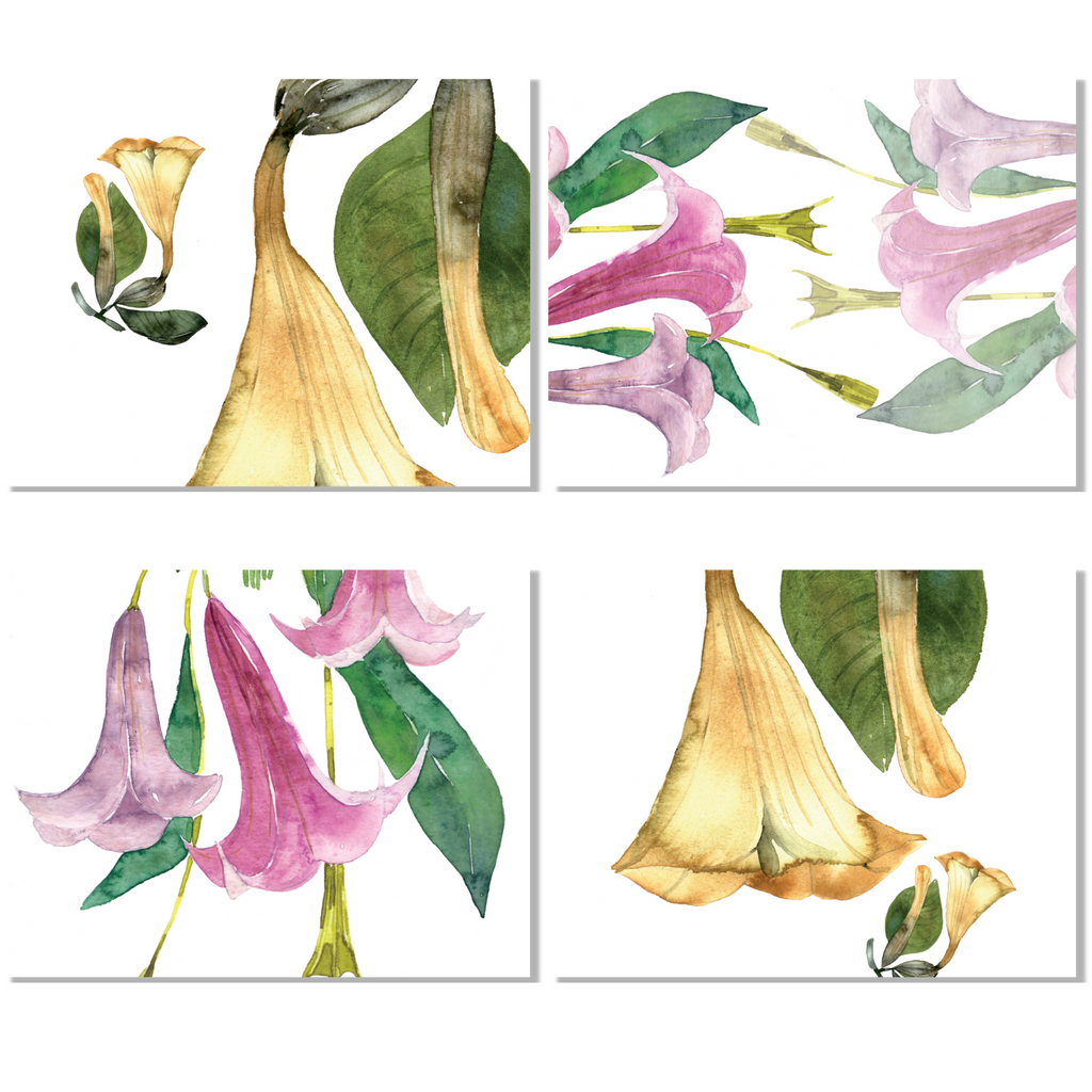 Set of 4 Placemats «Datura» Linen 100% Made in Italy The Napking