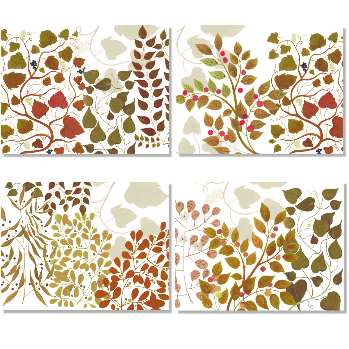 Set of 4 Placemats Foliage Linen 100% Made in Italy The Napking