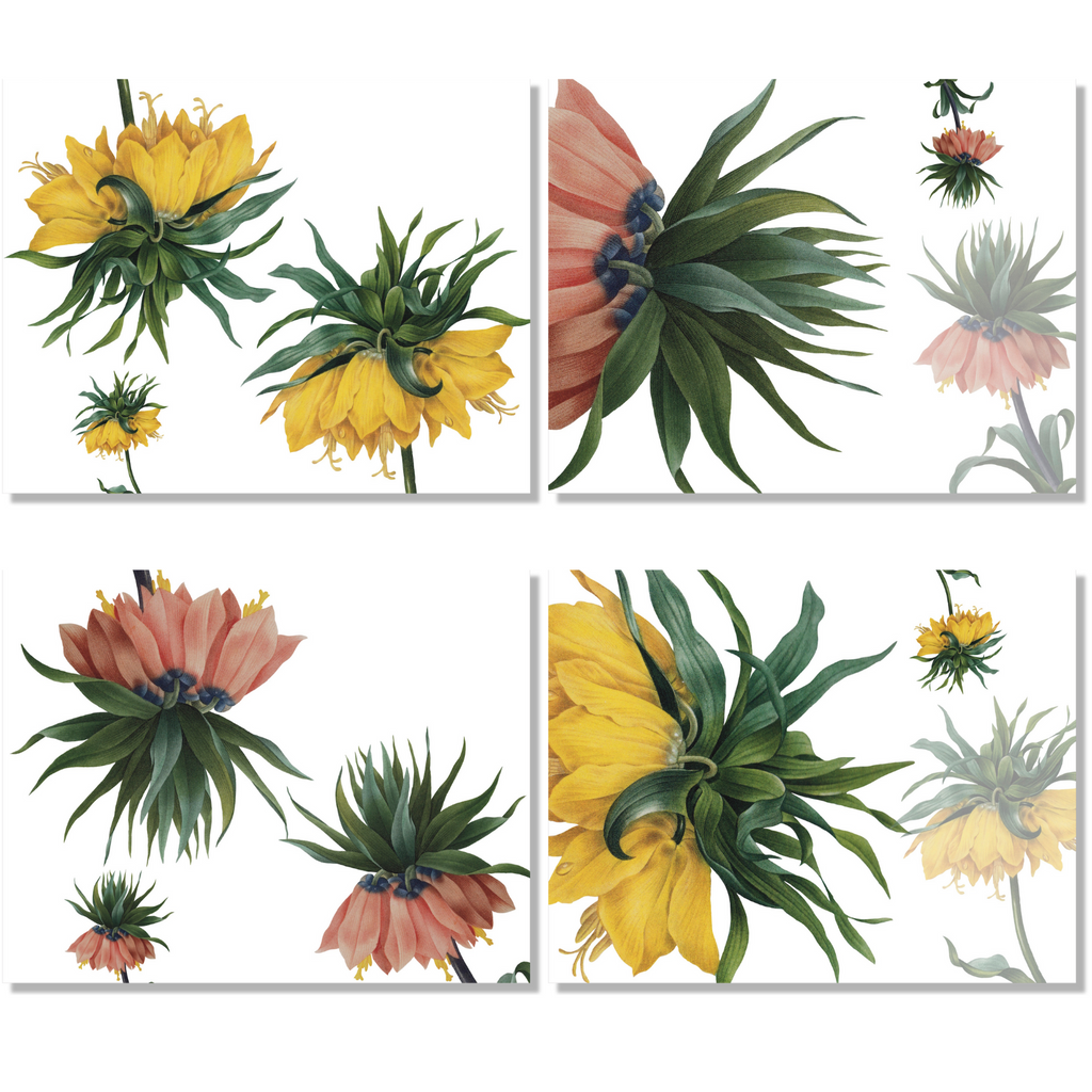 Set of 4 Placemats «Fritillaria» Linen 100% Made in Italy