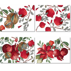 Grenade set of four Cotton Satin placemats with pomegranate print, view 2