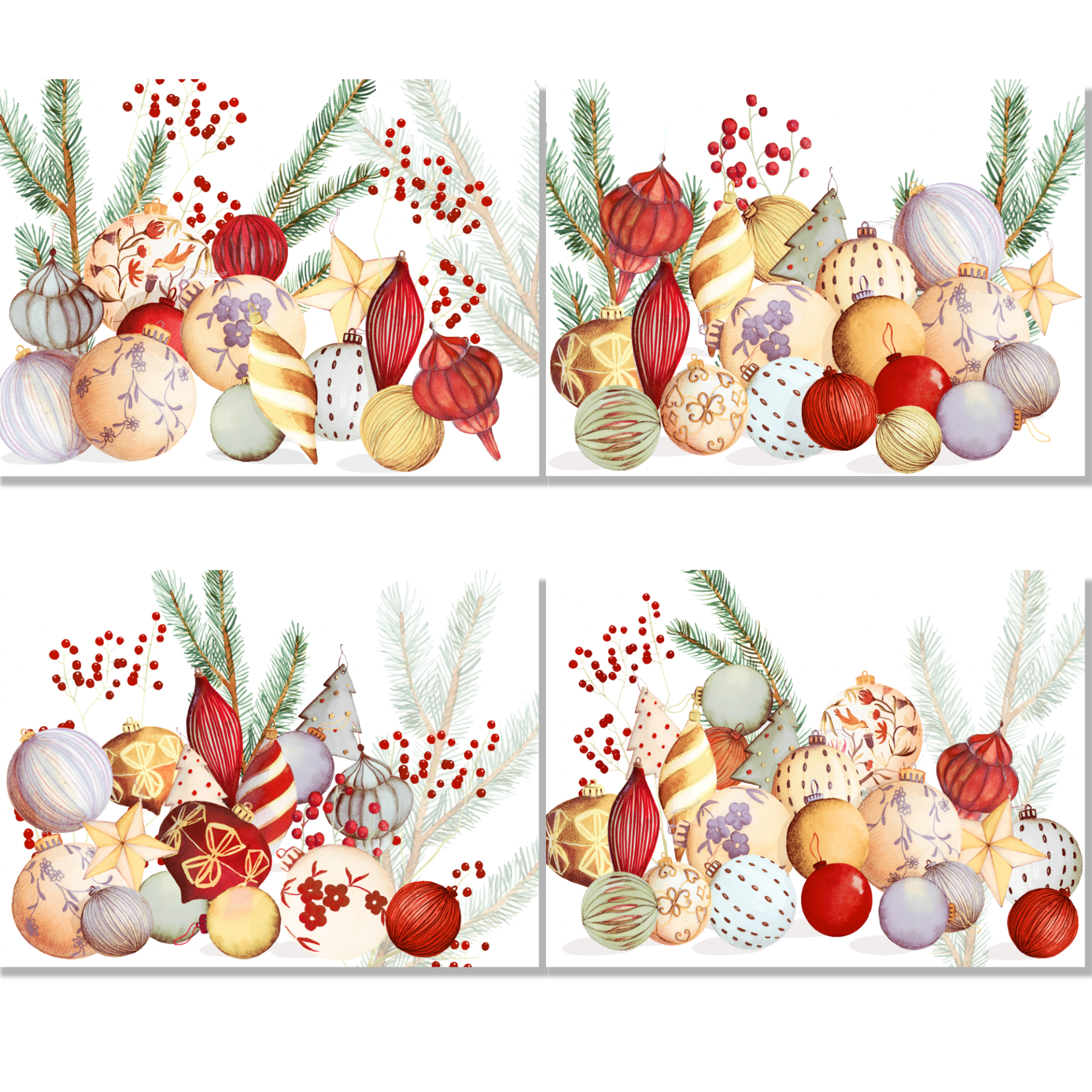 Set of 4 Placemats «Jingle» Linen 100% Made in Italy The Napking