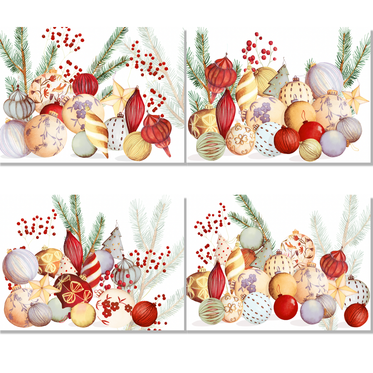 Set de 4 Manteles individuales «Jingle» Linen 100% Made in Italy The Napking