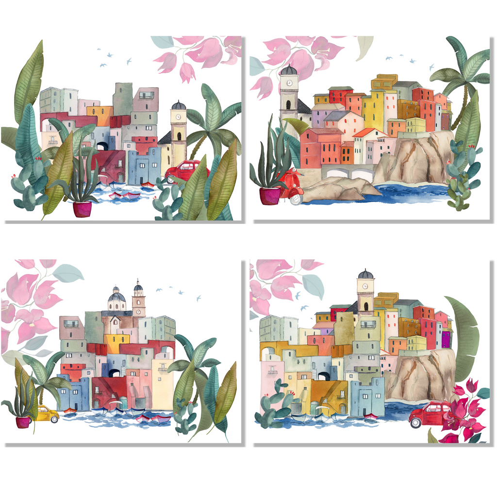Set of 4 Placemats «La Riviera» Linen 100% Made in Italy The Napking
