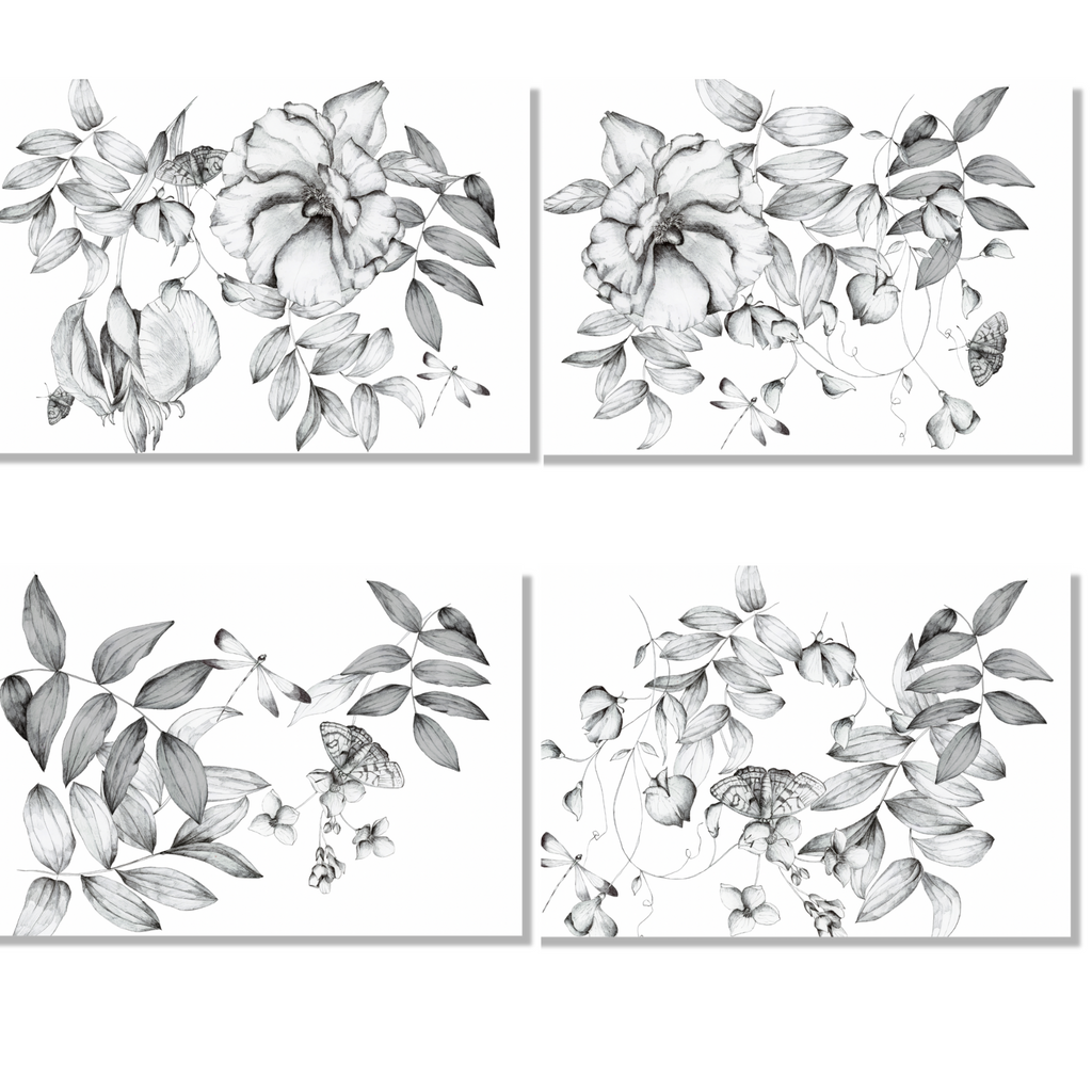 Set of 4 Placemats «Miranda» Cotton Satin 100% Made in Italy
