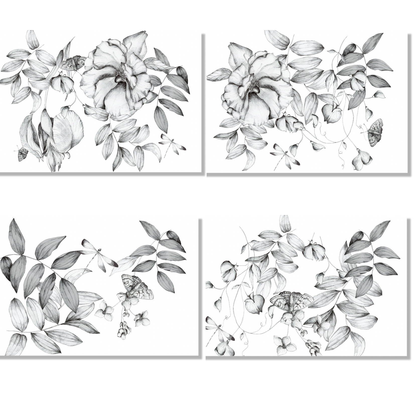 Set of 4 Placemats «Miranda» Cotton Satin 100% Made in Italy