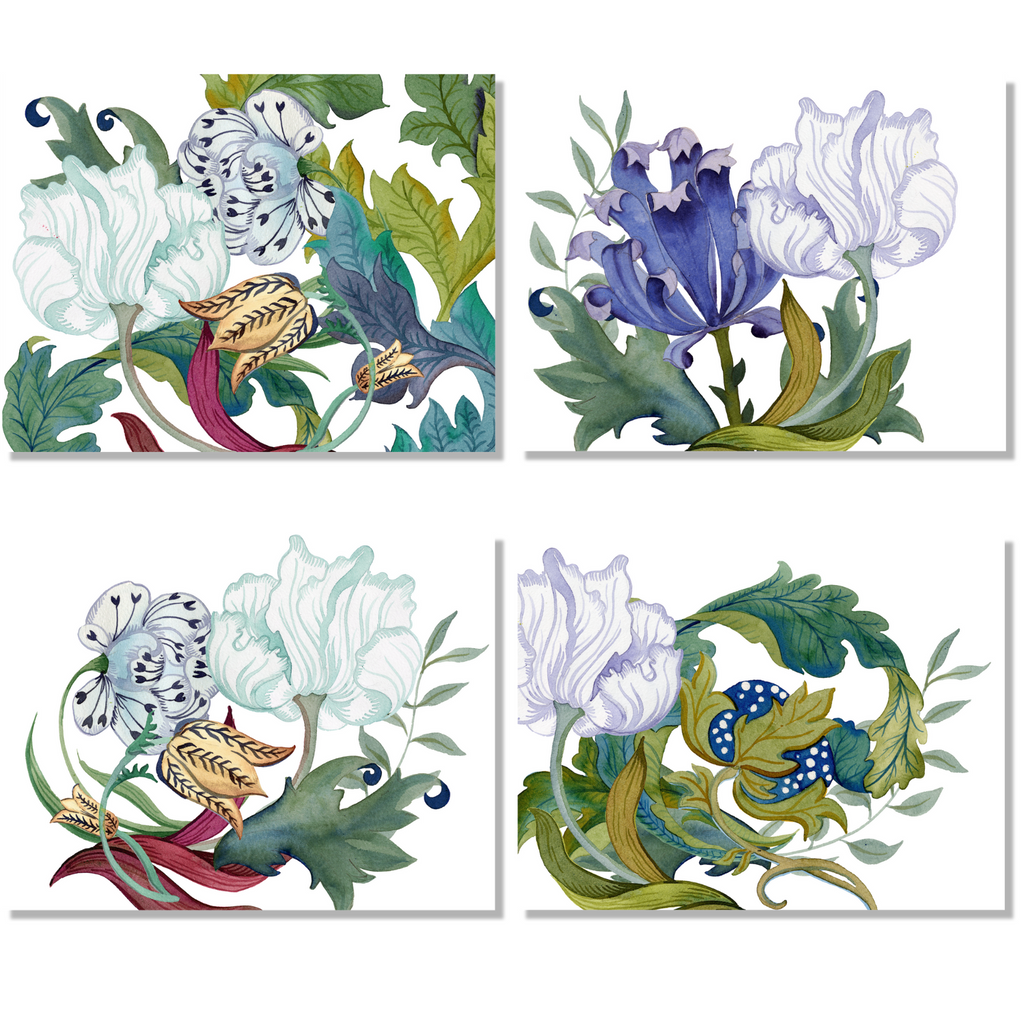 Set of 4 Placemats «Morris» Premium quality Linen - The Napking