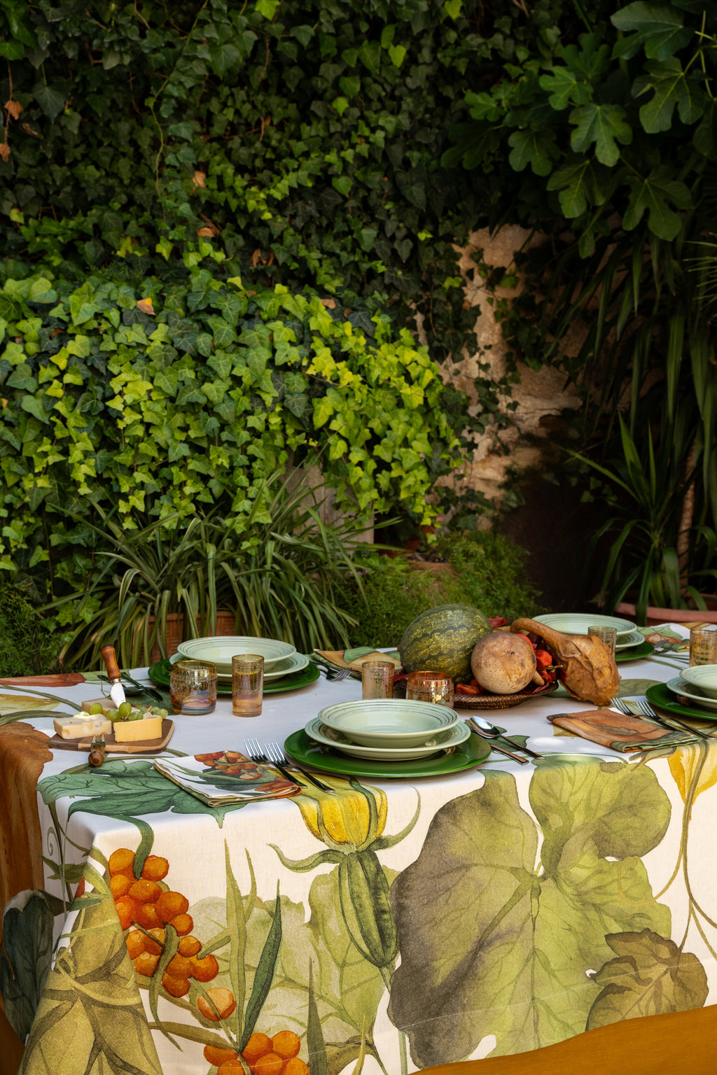 Linen Tablecloth Potirons 100% Made in Italy - The Napking