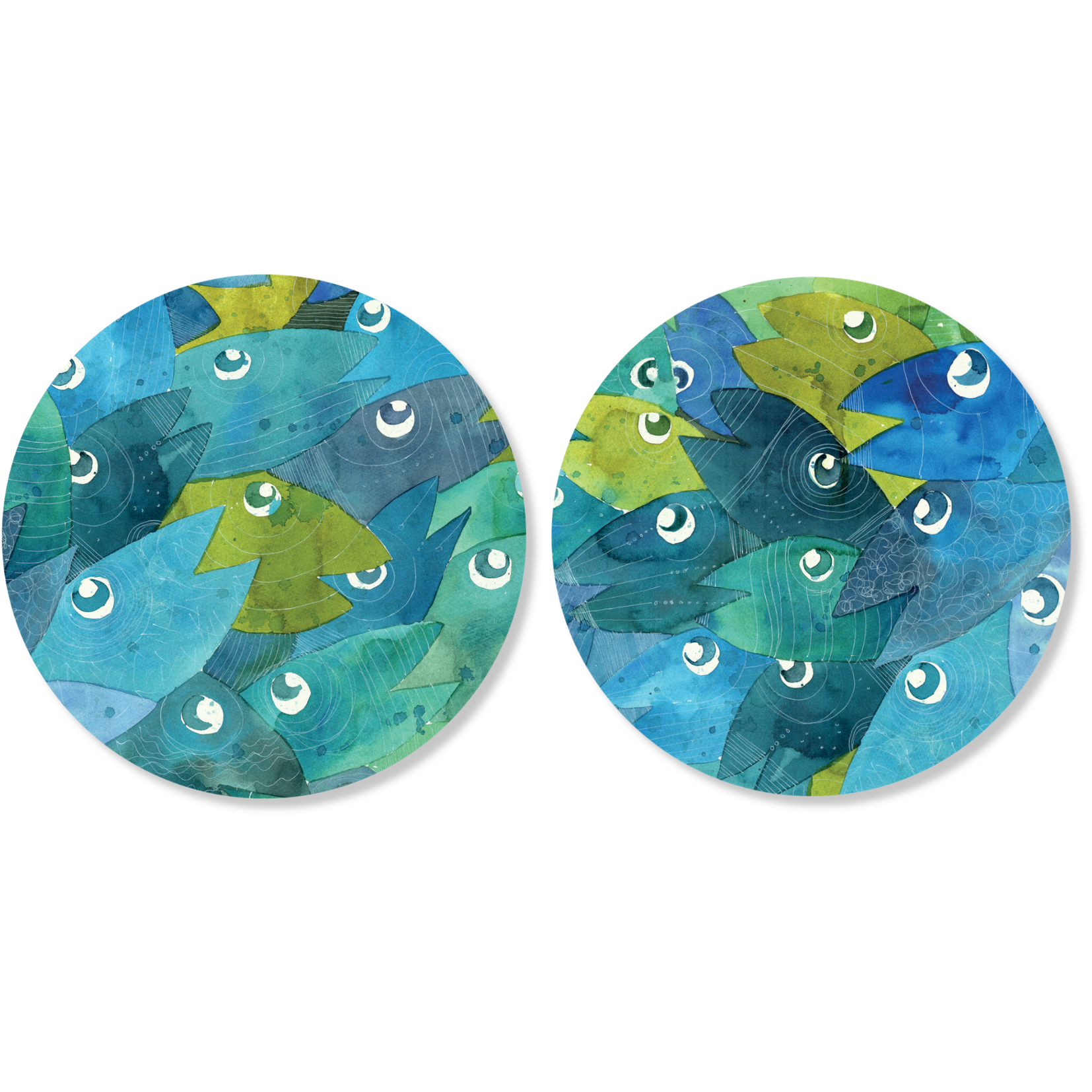 Set of 2 coasters Paranza wood and cork - 100% Made in Italy