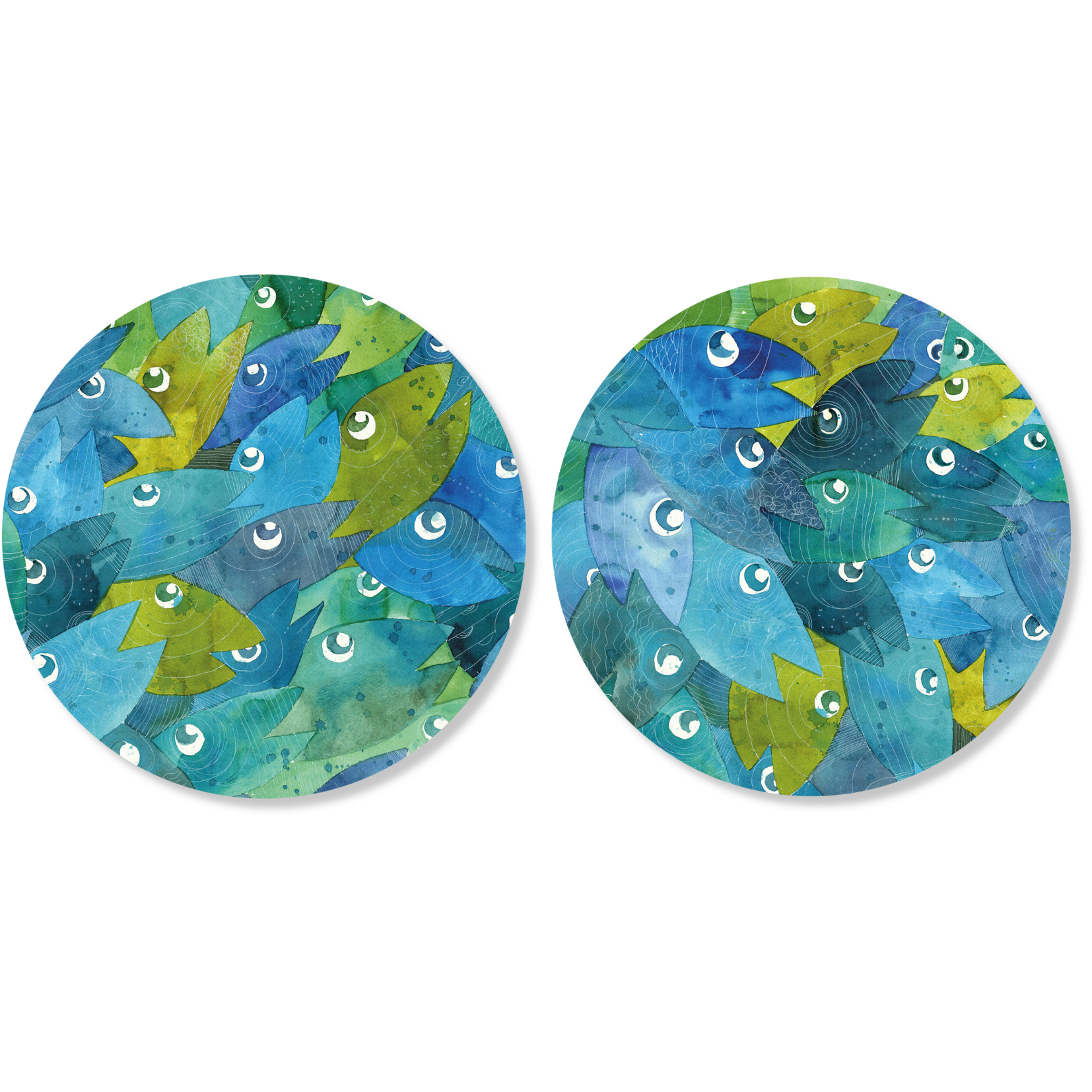 Set of 2 round hardboard placemats Paranza 100% Made in Italy