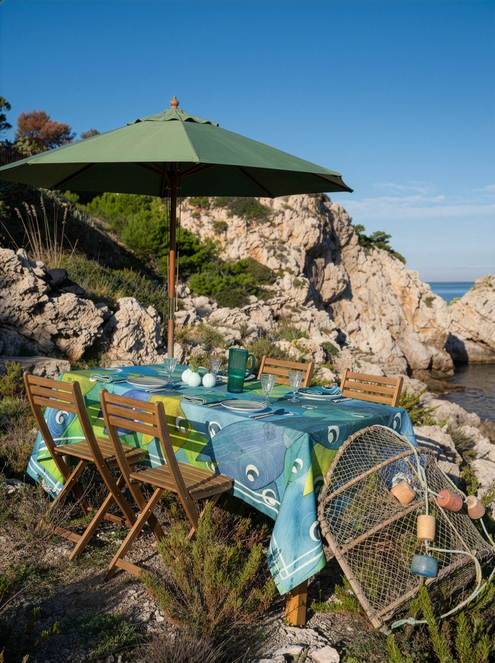 Mixed Linen Tablecloth Paranza, 100% Made in Italy