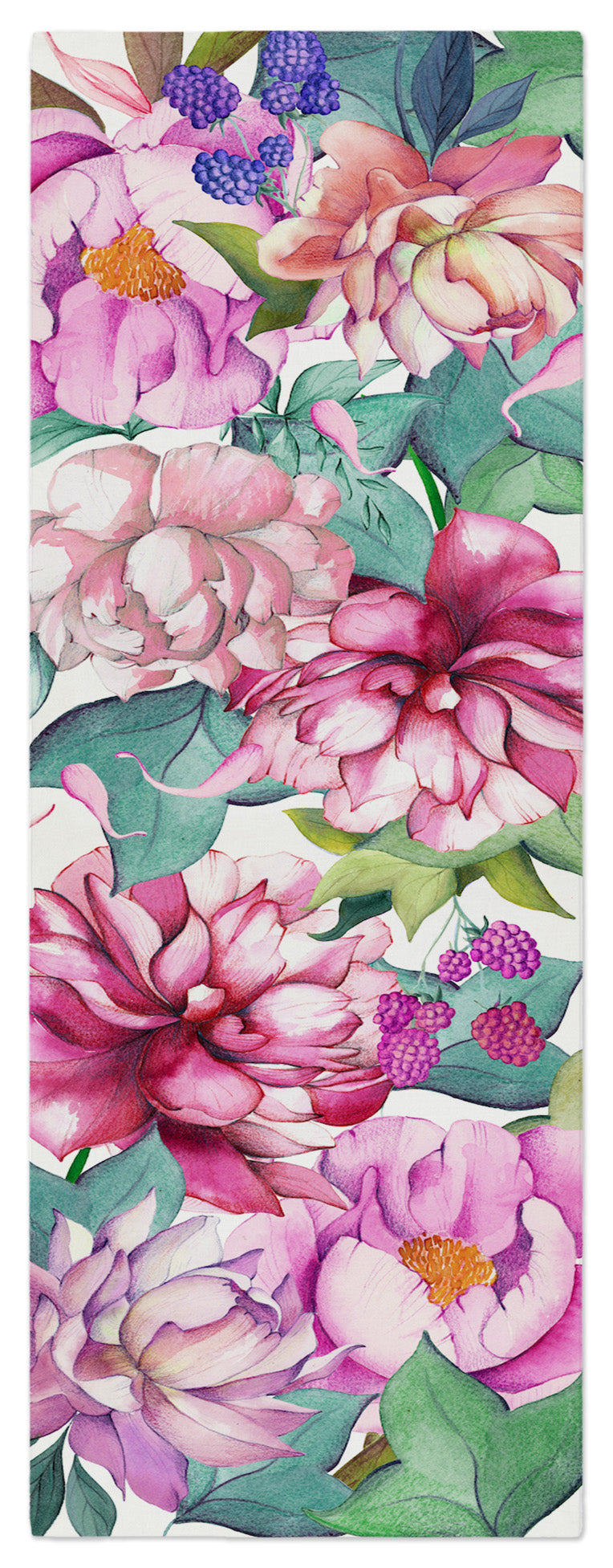 Cotton Satin Runner «Peonia» 100% Made in Italy The Napking