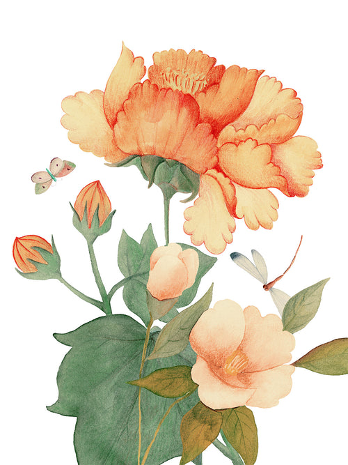 Kitchen Towels «Peony», 100% Made in Italy - The Napking