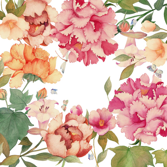 Linen Tablecloth «Peony», 100% Made in Italy