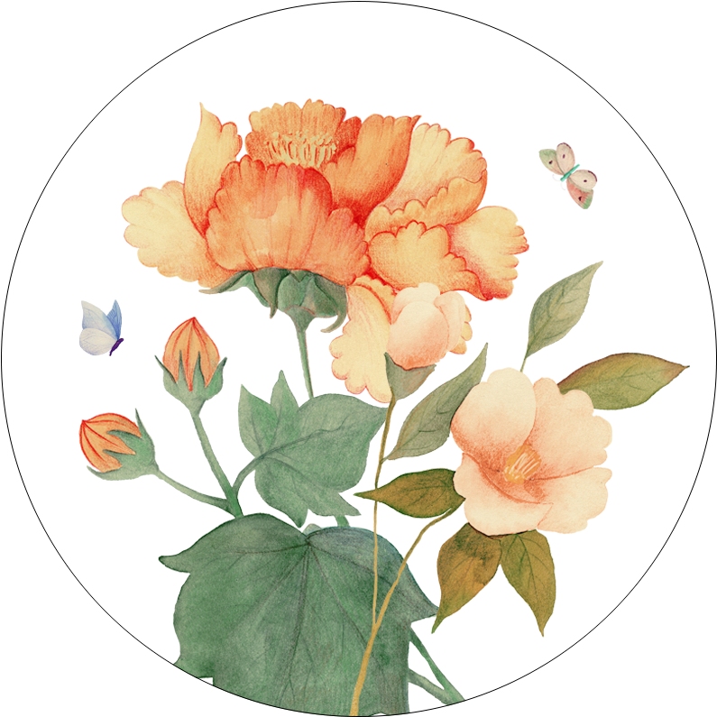 Set of 2 coasters «Peony» wood and cork - 100% Made in Italy - The Napking