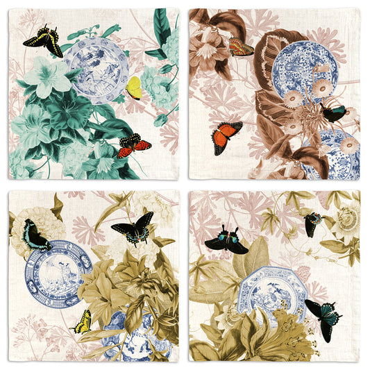 Set of 4 Napkins «Piatti» 100% Made in Italy