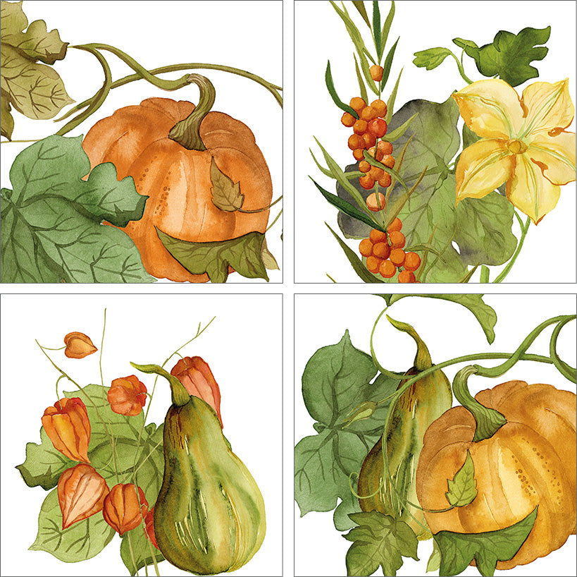 Set Of 4 Napkins Potirons 100% Made in Italy - The Napking