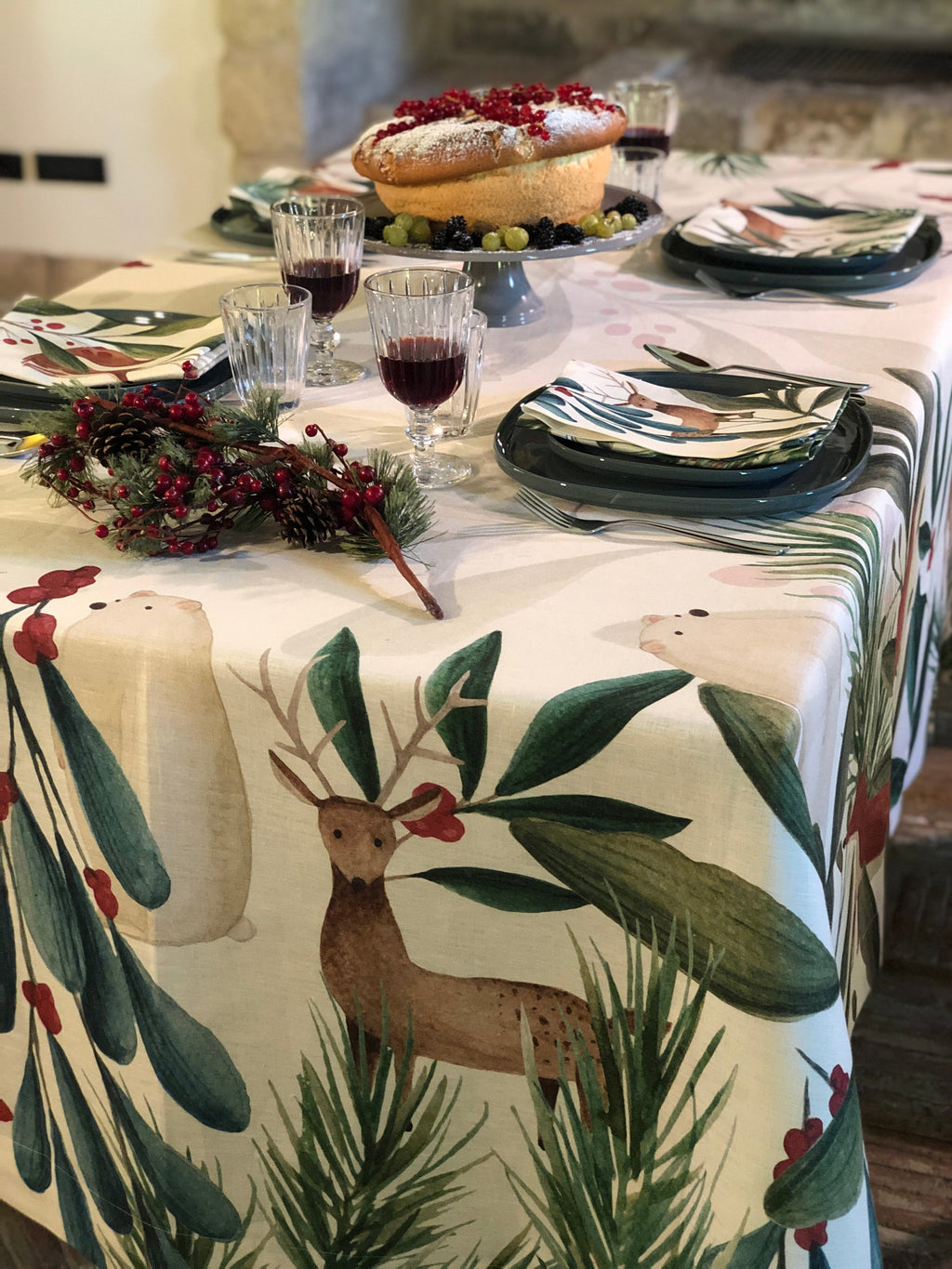 Tablecloths «Rudolph» 100% Made in Italy The Napking
