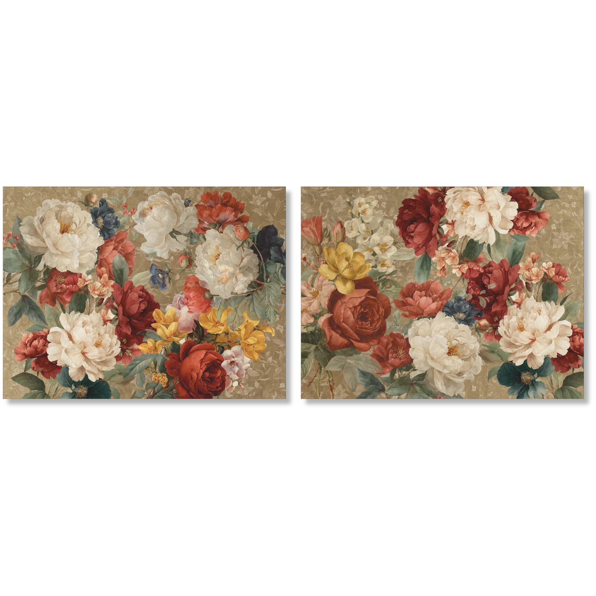 De Ronsard rectangular hardboard and cork floral placemats
