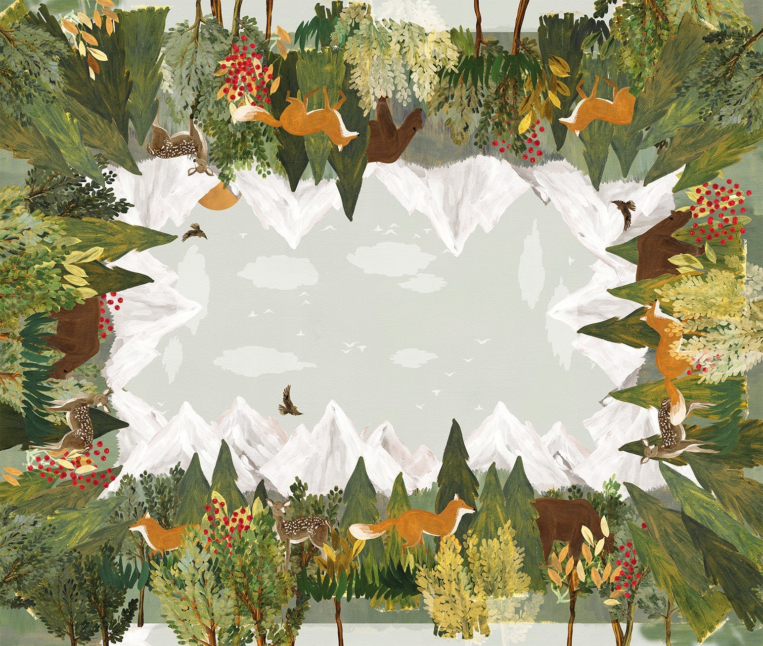 Reinard Pure Linen tablecloth with seasonal illustrated print, view 6
