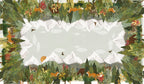 Reinard Pure Linen tablecloth with seasonal illustrated print, 220 × 220 cm