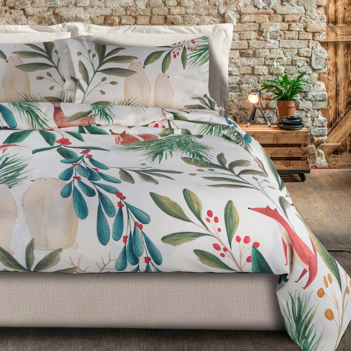 Duvet Cover Set «Rudolph» 100% Made in Italy The Napking