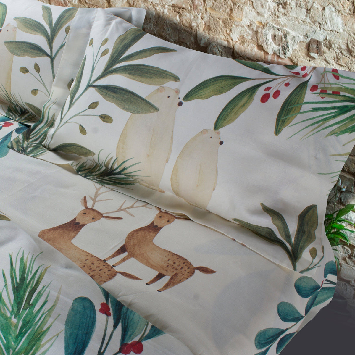 Duvet Cover Set «Rudolph» 100% Made in Italy The Napking