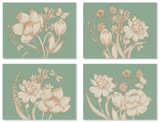 Set of 4 Placemats «Amelie» Cotton Satin 100% Made in Italy